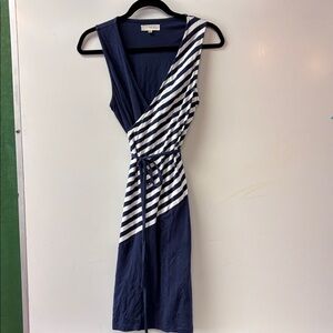 Synergy organic cotton, Navy and White Wrap Dress